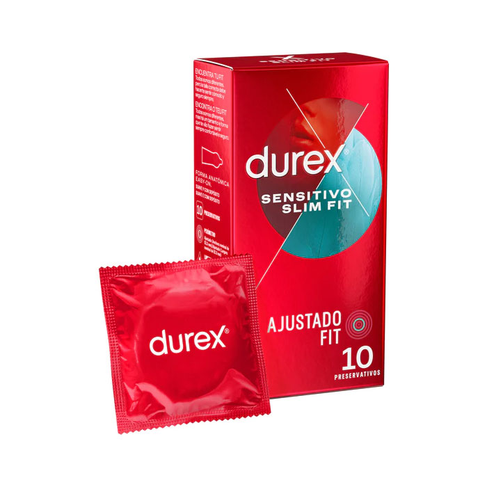 DUREX SENSITIVO SLIM FIT PRESERVATIVOS 10 UNIDADES
