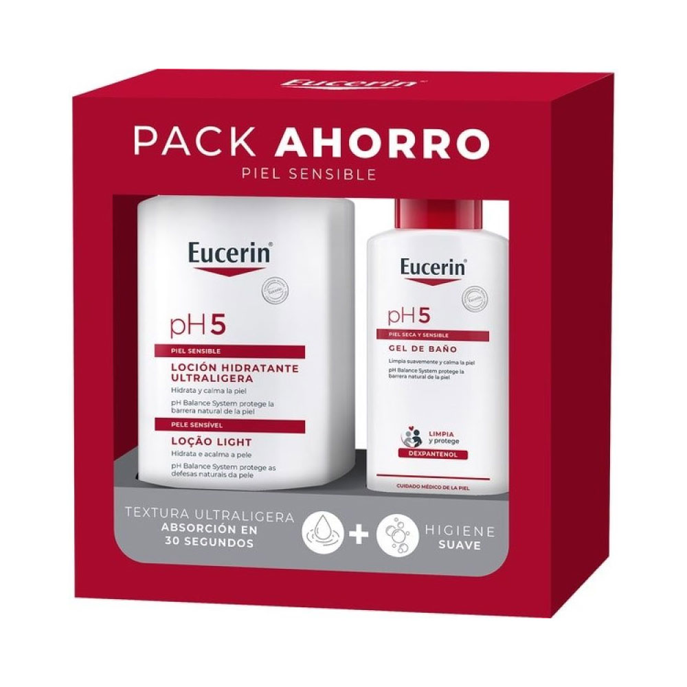 EUCERIN PACK LOCIÓN ULTRALIGERA 1000 ML + GEL BAÑO 200 ML