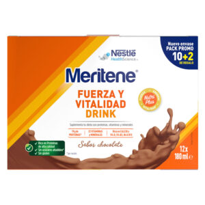 MERITENE FUERZA Y VITALIDAD DRINK CHOCOLATE 10 + 2 BOTELLAS