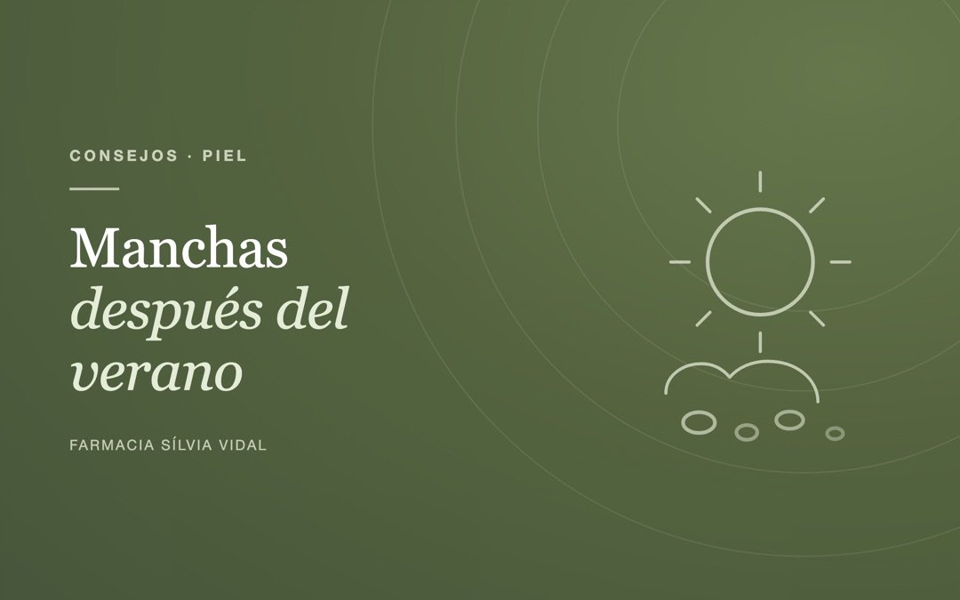 Sol y manchas en la piel, ilustración de la Farmacia Sílvia Vidal
