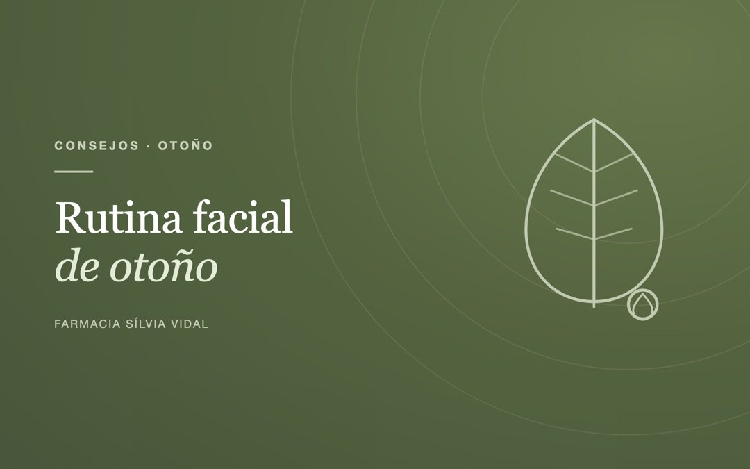 Hoja de otoño con una gota de agua, ilustración de la Farmacia Sílvia Vidal